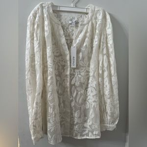 Chico's Cream Floral Blouse